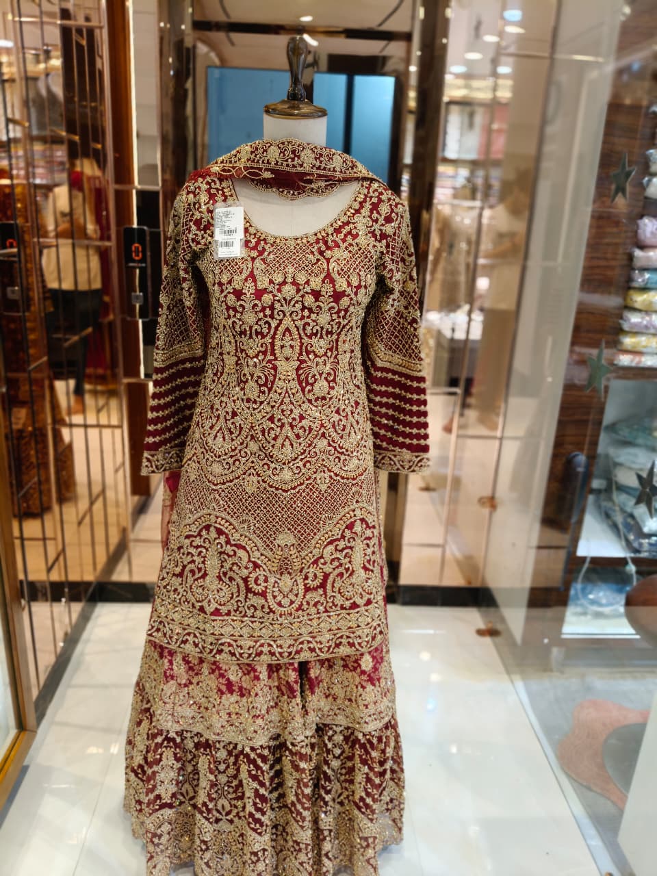 Deep Maroon velvet lehenga